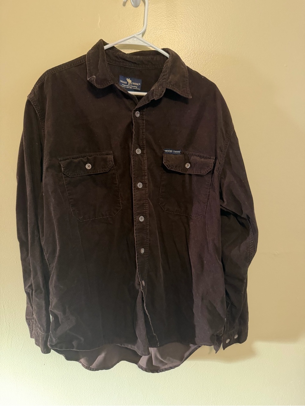 Men's Brown Corduroy Button-Down Shirt